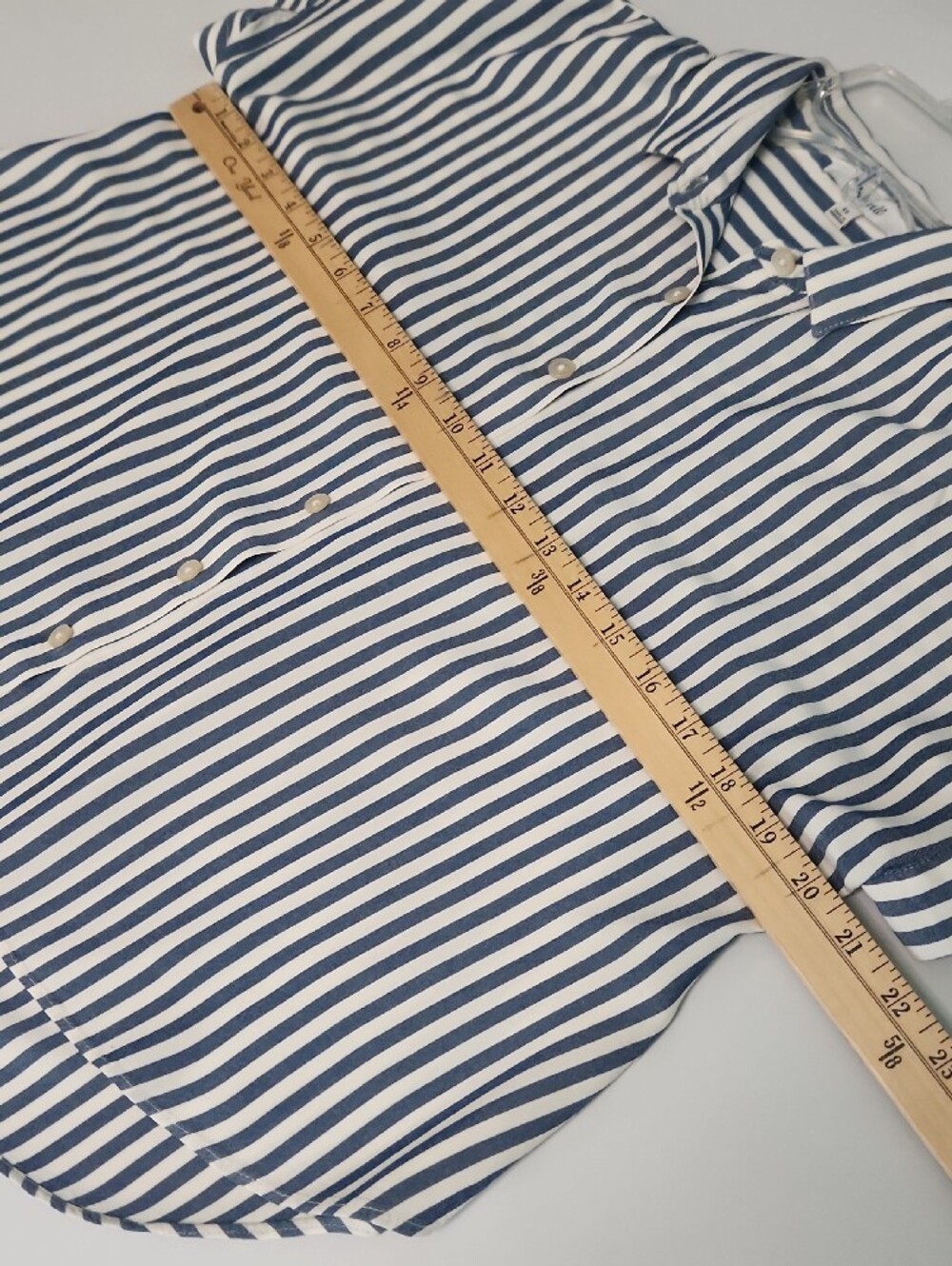 Madewell Blue and White Vertical Stripe Button-Down Shirt - Picture 10 of 10
